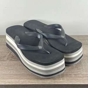 Y2K Reef Platform Flip Flops Wedge Thong Sandals